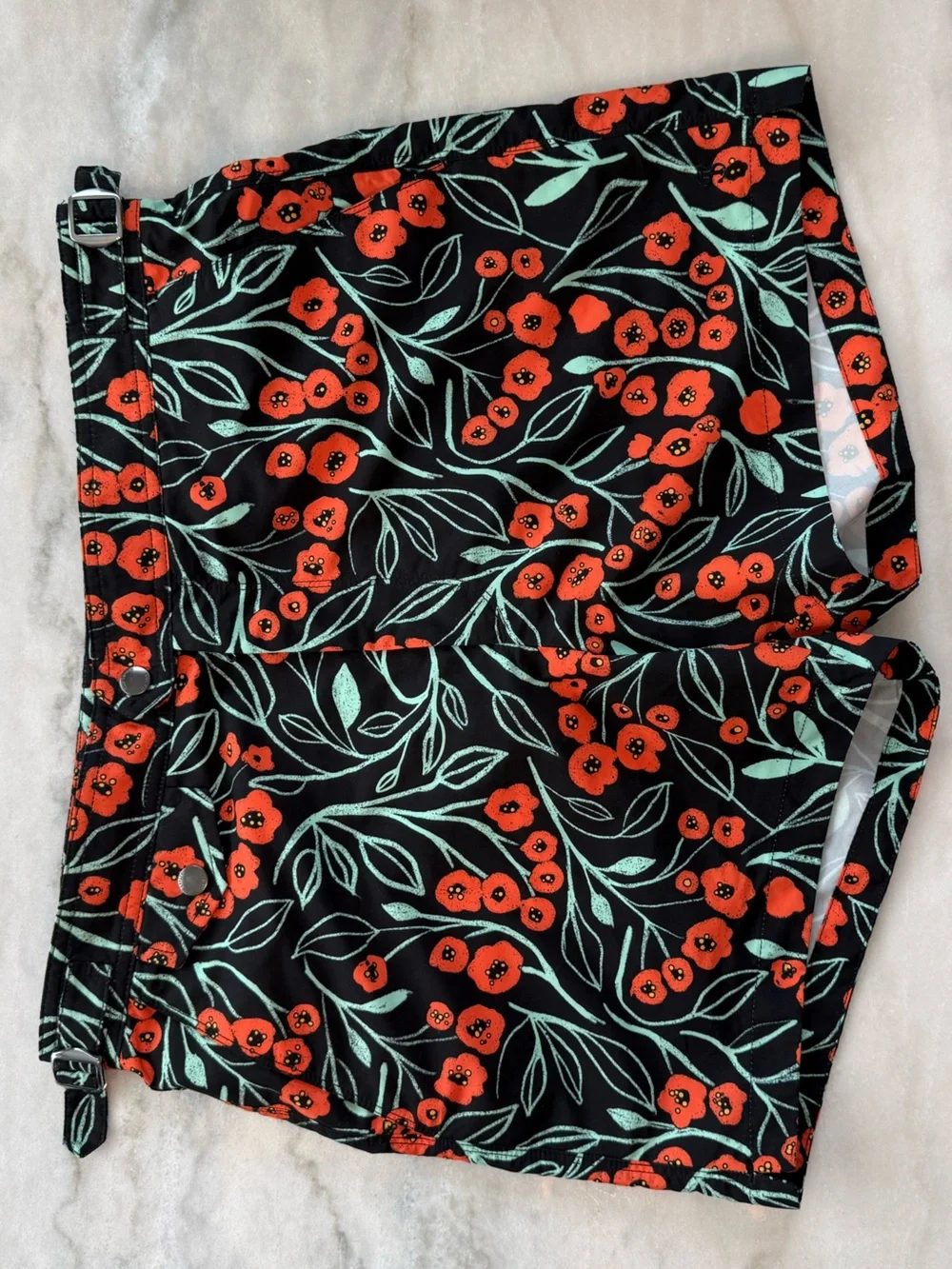 Todd Snyder Riviera Poppy Vine Floral Swim Shorts Men Waist 32 Size M